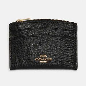Coach Black Leather Shaped Card Case
